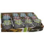 Słoiki, hermetyczne pojemniki na przyprawy  90 ml    Zestaw 12 szt. (mix kolorów i kształtów)    IDE6730